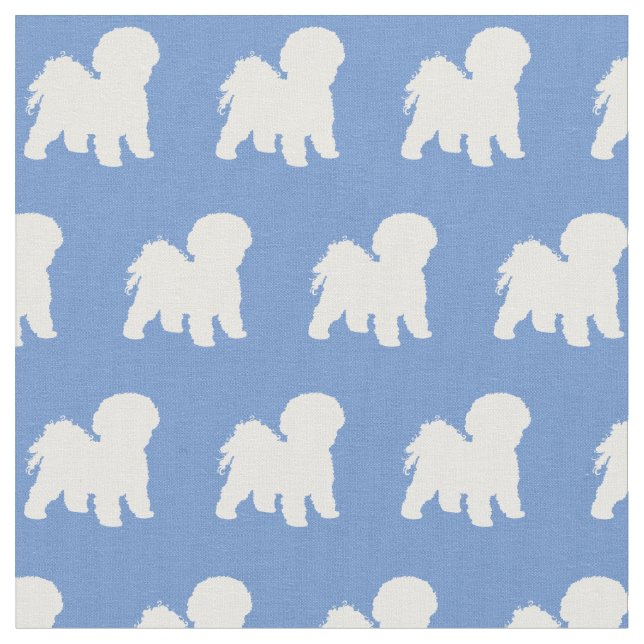 Tecido Bichon Frise Cachorro Silhout Pet Light Blue (Detalhe)