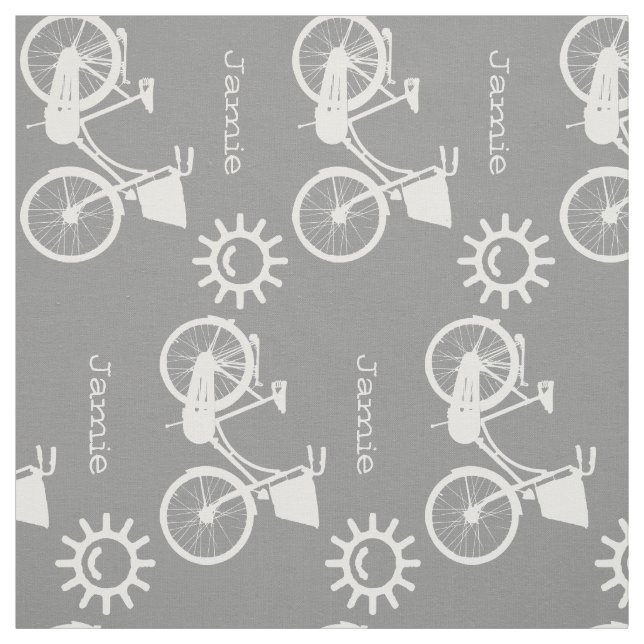 Tecido Bicicleta Solar Padrão de Cinza Moderna Personaliz (Modelo)