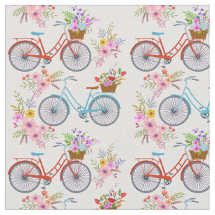 Tecido Bicicletas com Flores