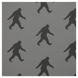 Tecido Bigfoot mostra em silhueta Squatch cinzento e