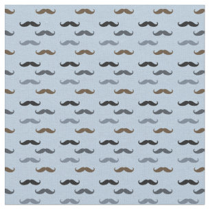Tecido Bigodes retros azuis pretos de Brown