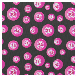 Tecido Bingo Lover Pink Bingo Balls Padrão em Preto