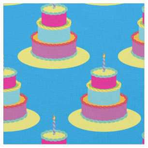 Tecido Birthday Cakes Colorida