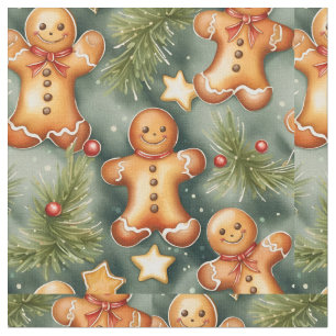 Tecido Biscoitos de pão-de-gengibre e estrelas arte aquát