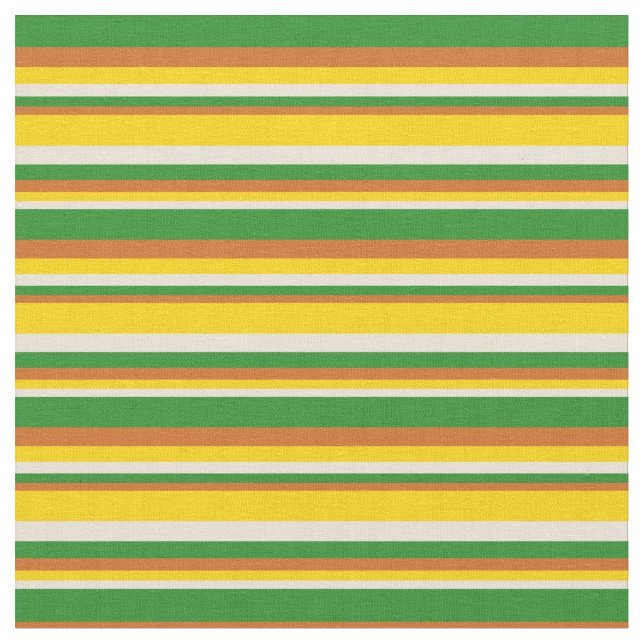Tecido Bisque, Amarelo, Chocolate e Florestas Verdes (Detalhe)