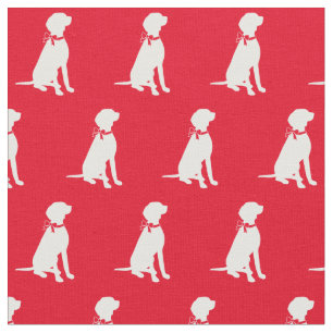 Tecido Bissla Dog Silhouette Pet Red