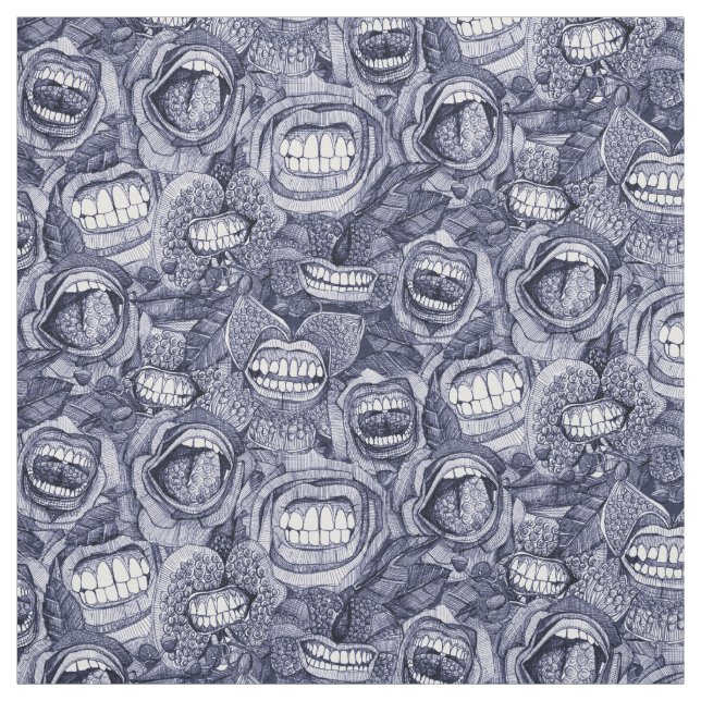 Tecido BITE-ME orquídeas e rosas INDIGO (Modelo)