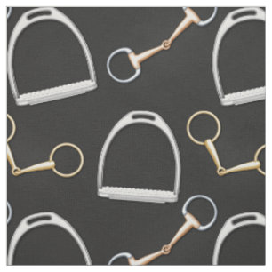 Tecido Bits e Stirrups Equestre (grande escala)