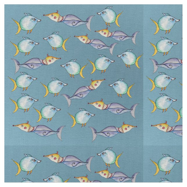 Tecido Bizare Fishes (Detalhe)