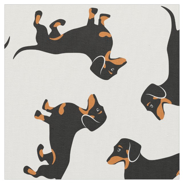 Tecido Black and Tan Dachshances (Detalhe)