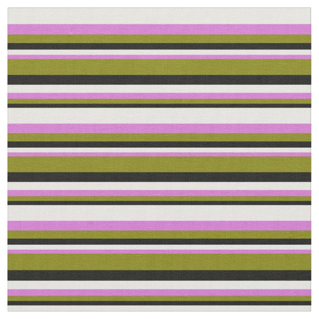 Tecido Black, Green, Orchid e White Stripes (Detalhe)