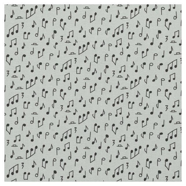 Tecido Black Music Notes on Grey (Detalhe)