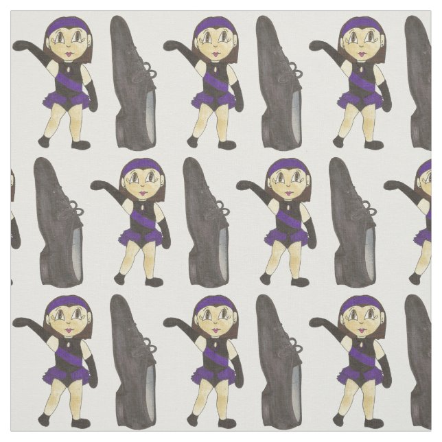 Tecido Black Purple Dance Class Considerando Menina (Modelo)