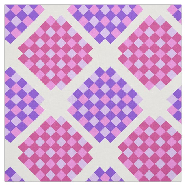 Tecido Blocos de colcha roxa e rosa (Modelo)