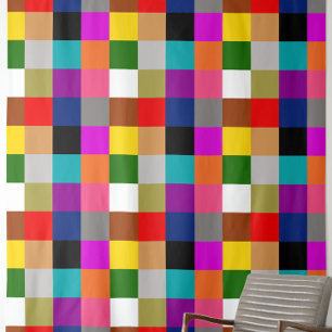 Tecido Blocos de Cores Negritas Multicoloridos Design