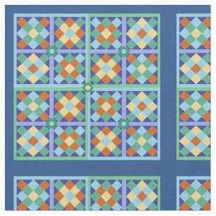 Tecido Blocos de retalhamento de azulejos marroquinos
