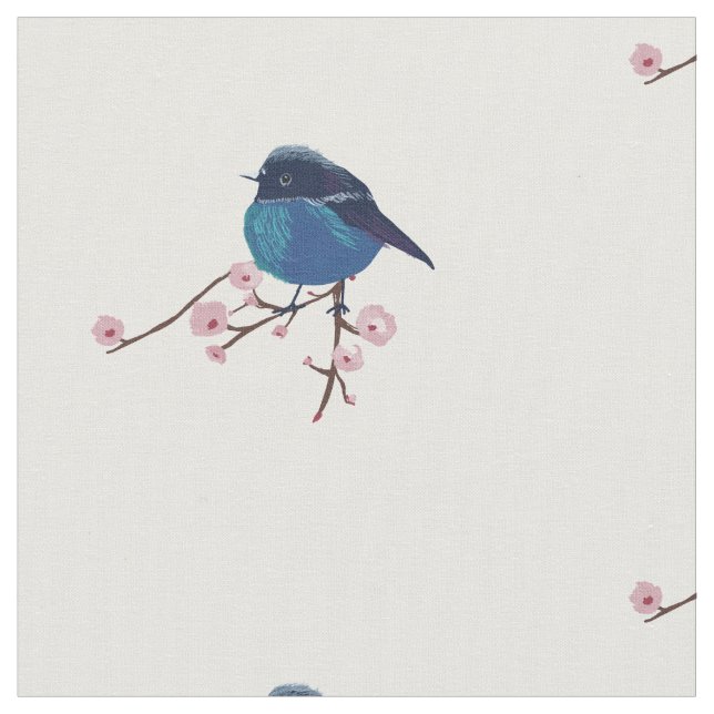 Tecido Blue Birds Primavera Art (Detalhe)