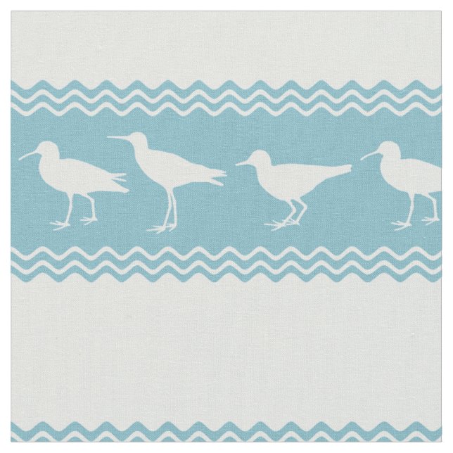 Tecido Blue Coastal Sandpiper Bird Stripes (Detalhe)