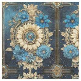 Tecido Blue Floral Fabric Seamless Pattern For Sewing