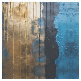 Tecido Blue Gold Abstract Seamless Pattern Fabric