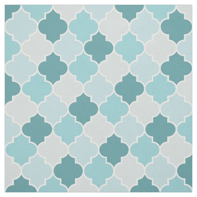 Tecido Blue Marroquino Trellis, Laticework, Quatrefoil (Modelo)