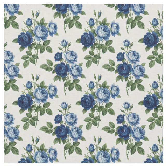 Tecido Blue Rose Floral Pattern (Detalhe)