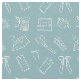 Tecido Blue Sewing Themed Pattern