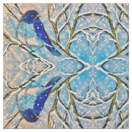Tecido Bluebird da montanha que olha a neve