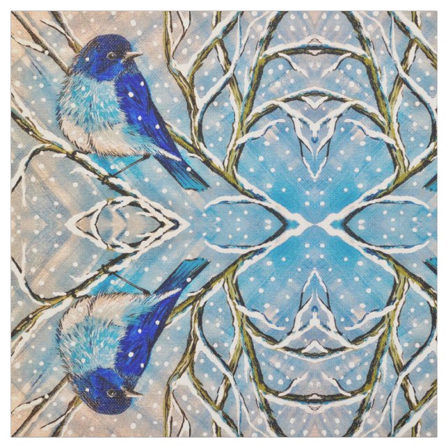 Tecido Bluebird da montanha que olha a neve (Modelo)