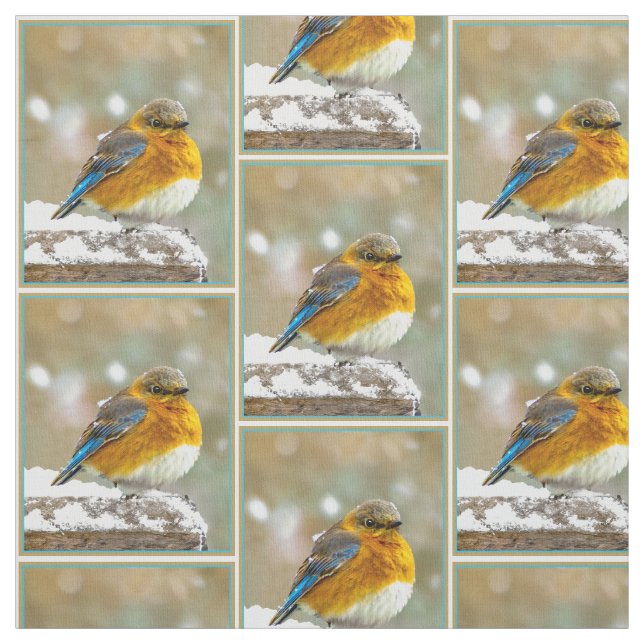Tecido Bluebird oriental na neve - Foto original (Modelo)