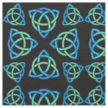 Blues de padrão triquetra celta e verde em preto