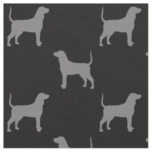 Tecido Bluetick Coonhound Silhouettes Cinza e Preto