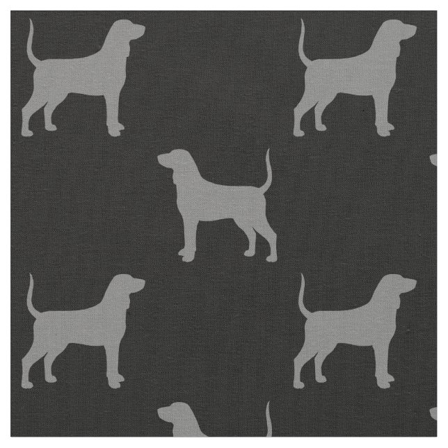 Tecido Bluetick Coonhound Silhouettes Cinza e Preto (Detalhe)