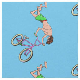 Tecido BMX Bike Rider Cartoon