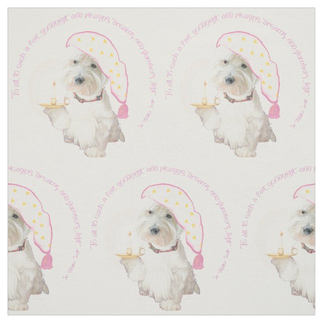 Tecido Boa noite Westie (Modelo)
