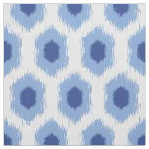 Tecido Boêmia Ikat Padrão Impressão Hexágono Azul