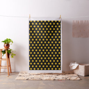 Tecido boêmico moderno Boho amarelo Dourado preto