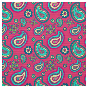 Tecido Bohemian Girly Pink Paisley Pattern