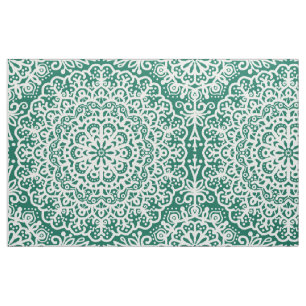 Tecido Bohemian Mandala Lace Emerald Green Jewel Tone