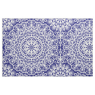 Tecido Bohemian Mandala White Lace em Blue Jewel Tone