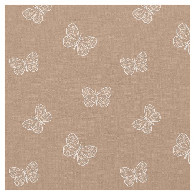 Tecido Boho Butterfly Modern Girly Spring Animal Brown (Detalhe)