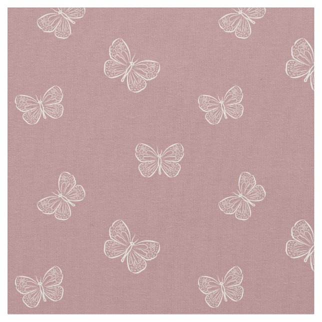 Tecido Boho Butterfly Modern Girly Spring Animal Mauve (Detalhe)