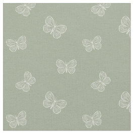 Tecido Boho Butterfly Modern Girly Spring Animal Sage