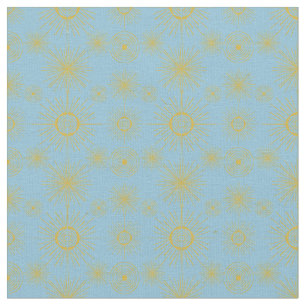 Tecido Boho Celestial Sun Stars Sky Blue
