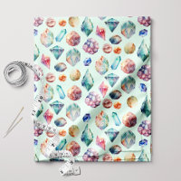 Boho Chic Pedras Preciosas Aquarela