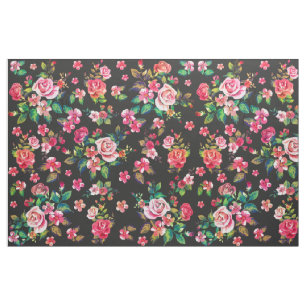 Tecido Boho Chic primavera rosas de aquarela floral
