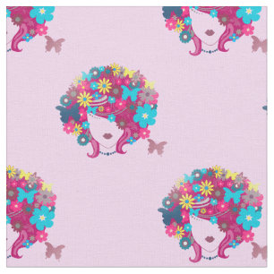 Tecido boho floral afro