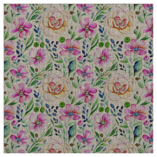 Tecido Boho Floral Art Nouveau Vintage Elegance