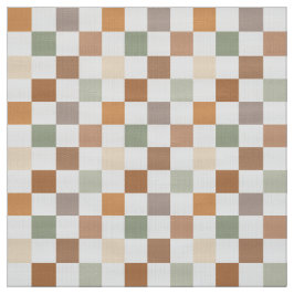 Tecido Boho Neutral Earthy Checker Checkerboard Checkered