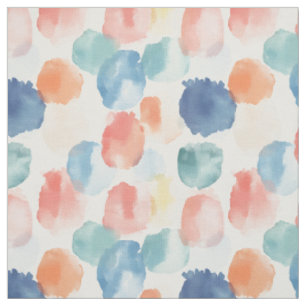 Tecido Boho Rainbow Paint Splotts on White